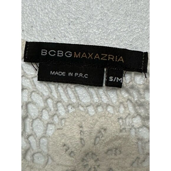 BCBG Maxazria Fashion Vest Cardigan Blue & White Paisley‎ Floral Lace Back S / M - Picture 4 of 6